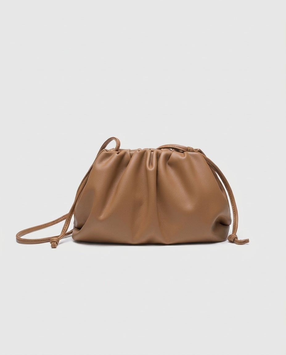Dumpling Shaped Vegan Leather Crossbody Pouch Bag