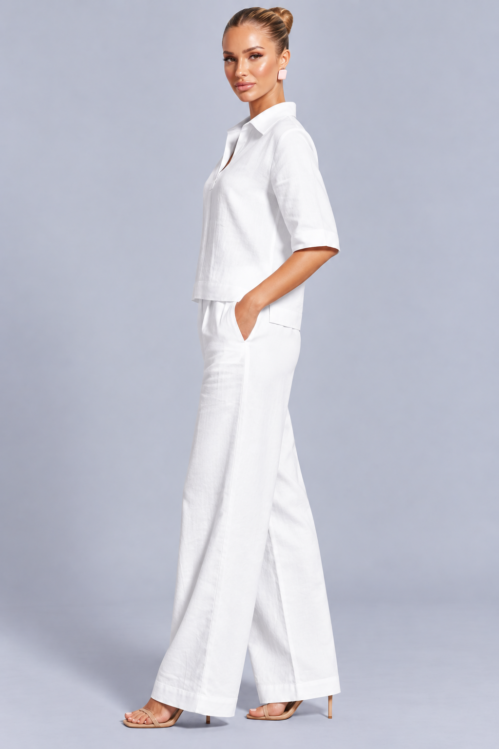 Karla | V-Neck Top and Wide-Leg Trousers Set