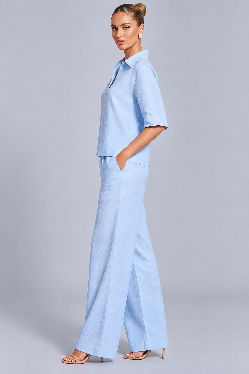Karla | V-Neck Top and Wide-Leg Trousers Set