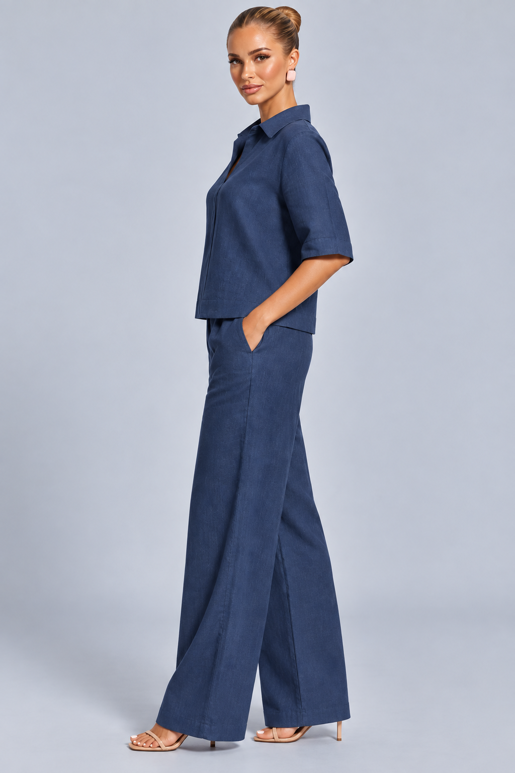 Karla | V-Neck Top and Wide-Leg Trousers Set
