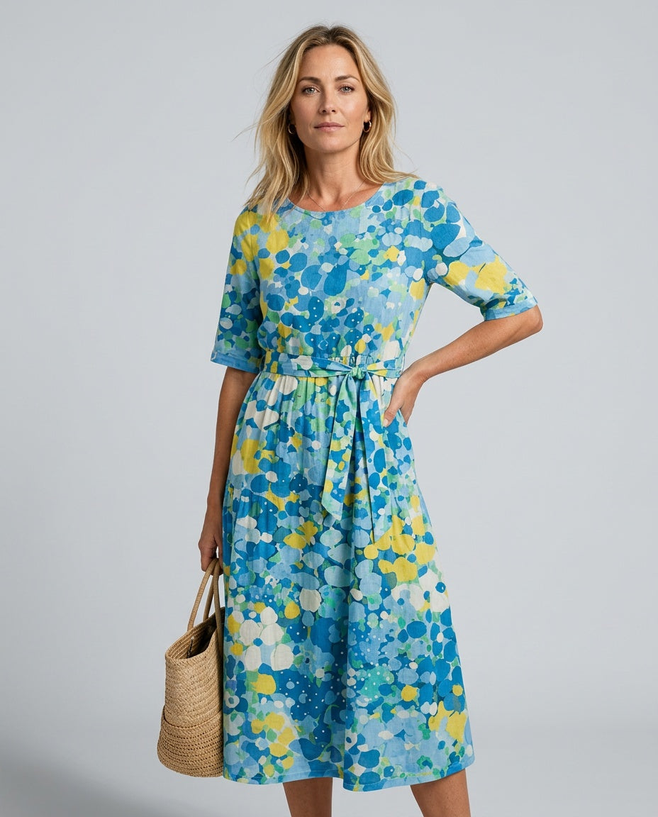 Winnie | Floral Print A-Line Midi Dress