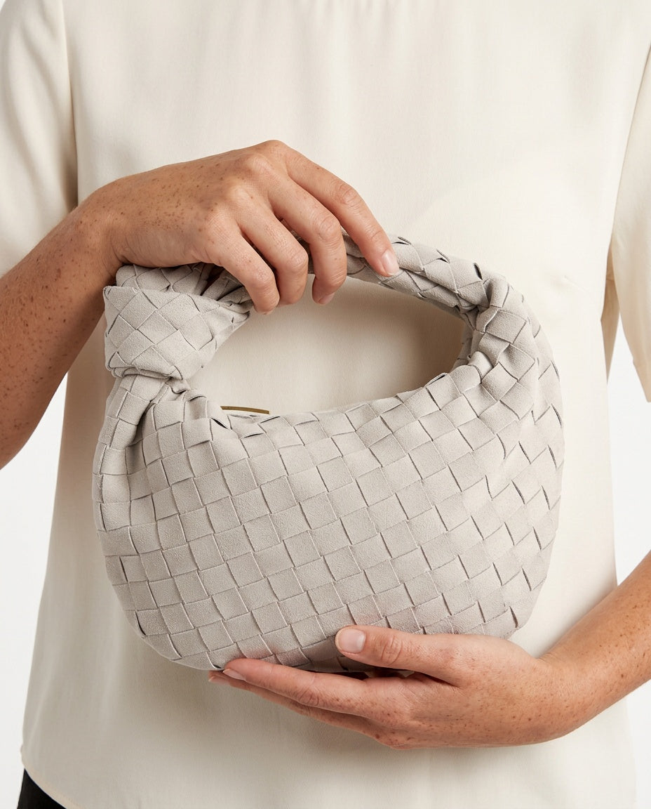 Woven Knot Detail Vegan Suede Mini Bag