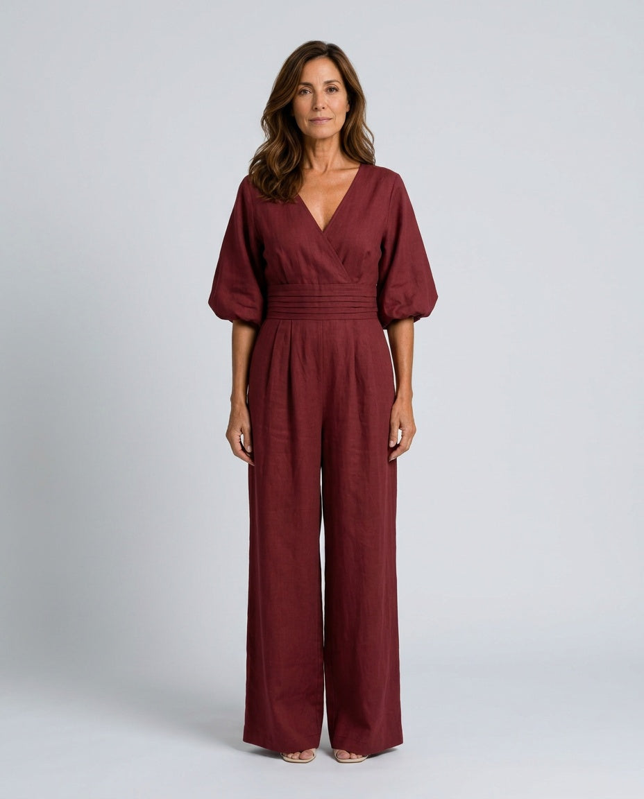 Una | Wide-Leg Linen-Blend Sleeveless Jumpsuit