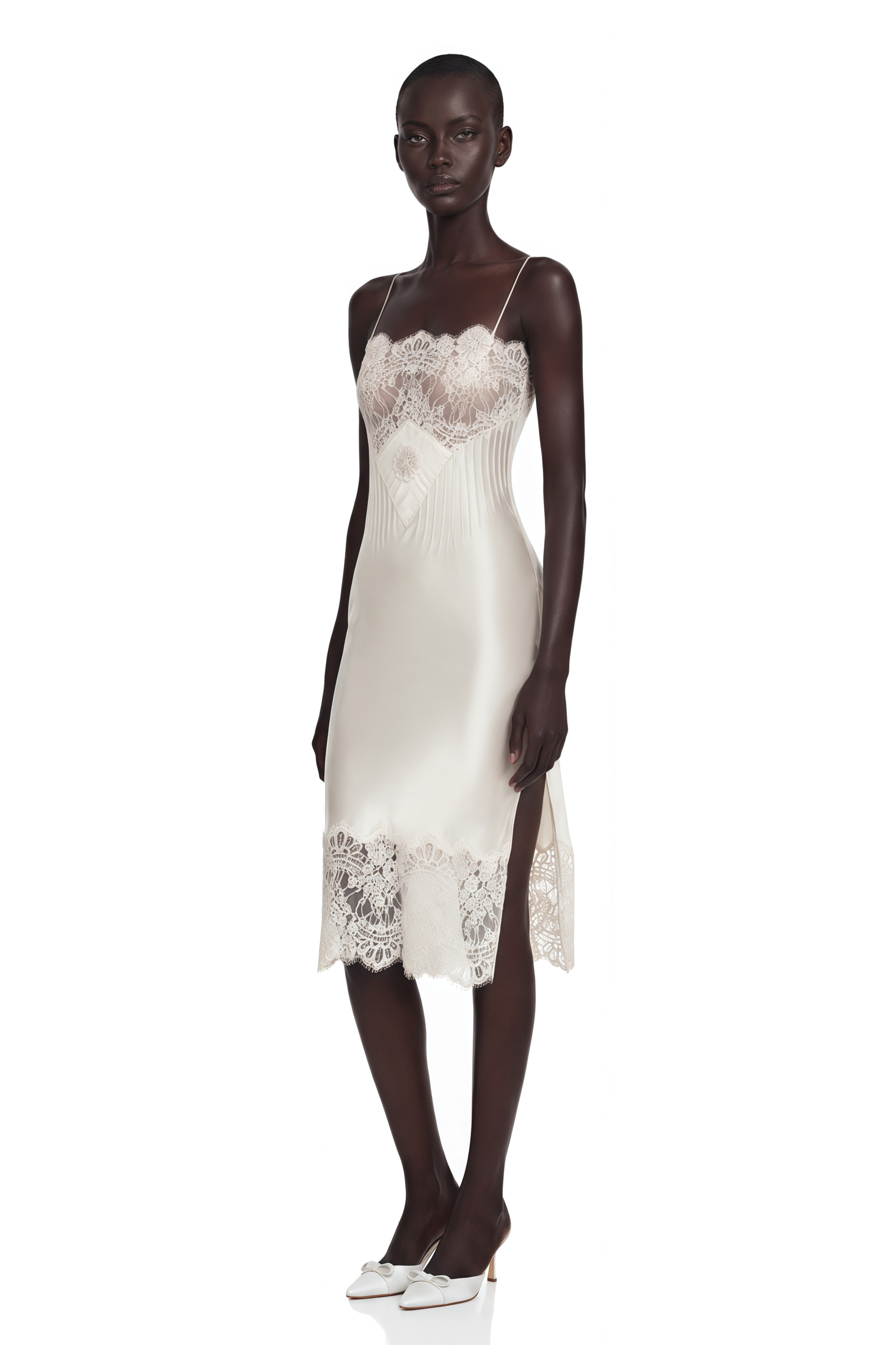 Amara | Floral Lace Panel Spaghetti Strap Mini Dress