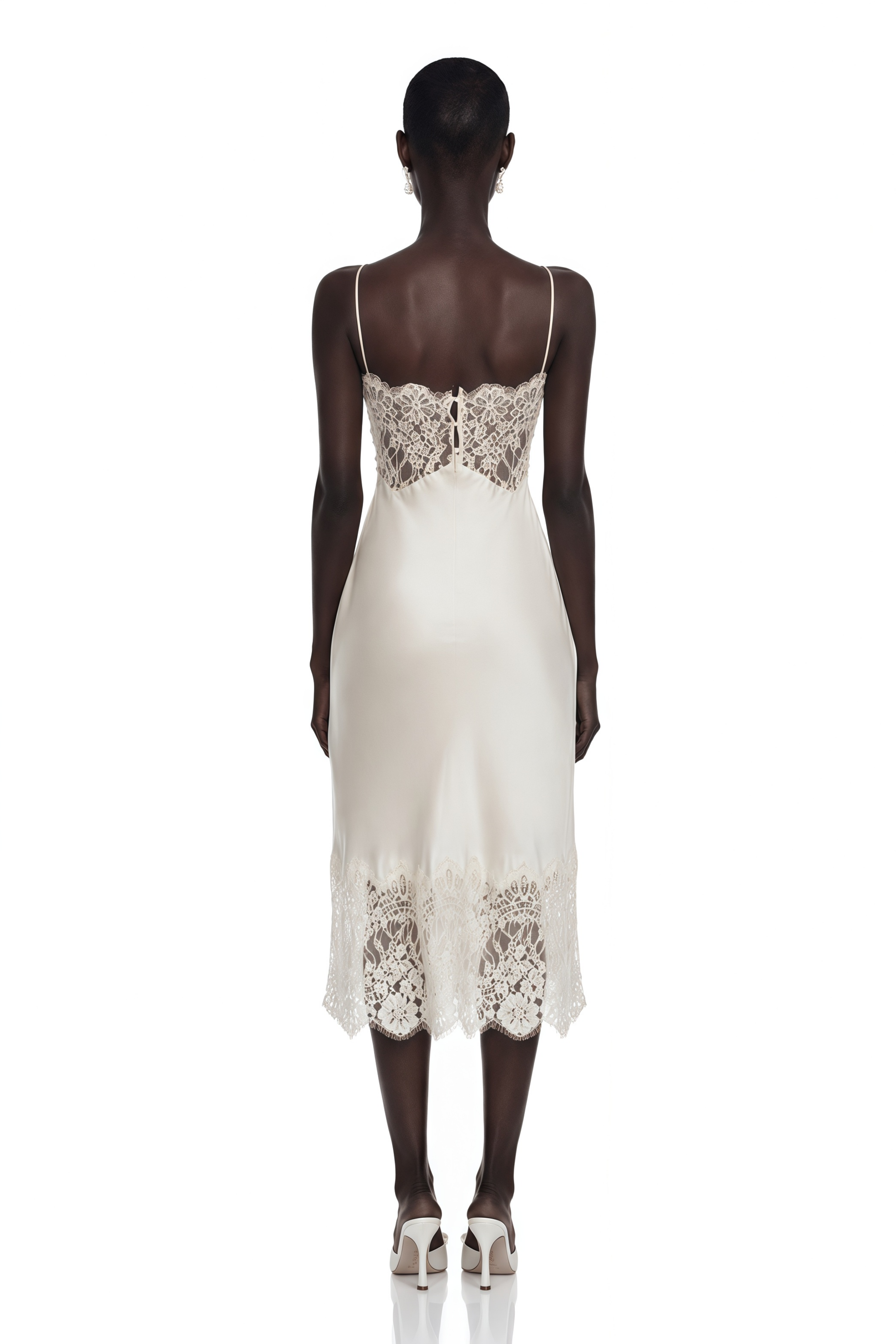 Amara | Floral Lace Panel Spaghetti Strap Mini Dress