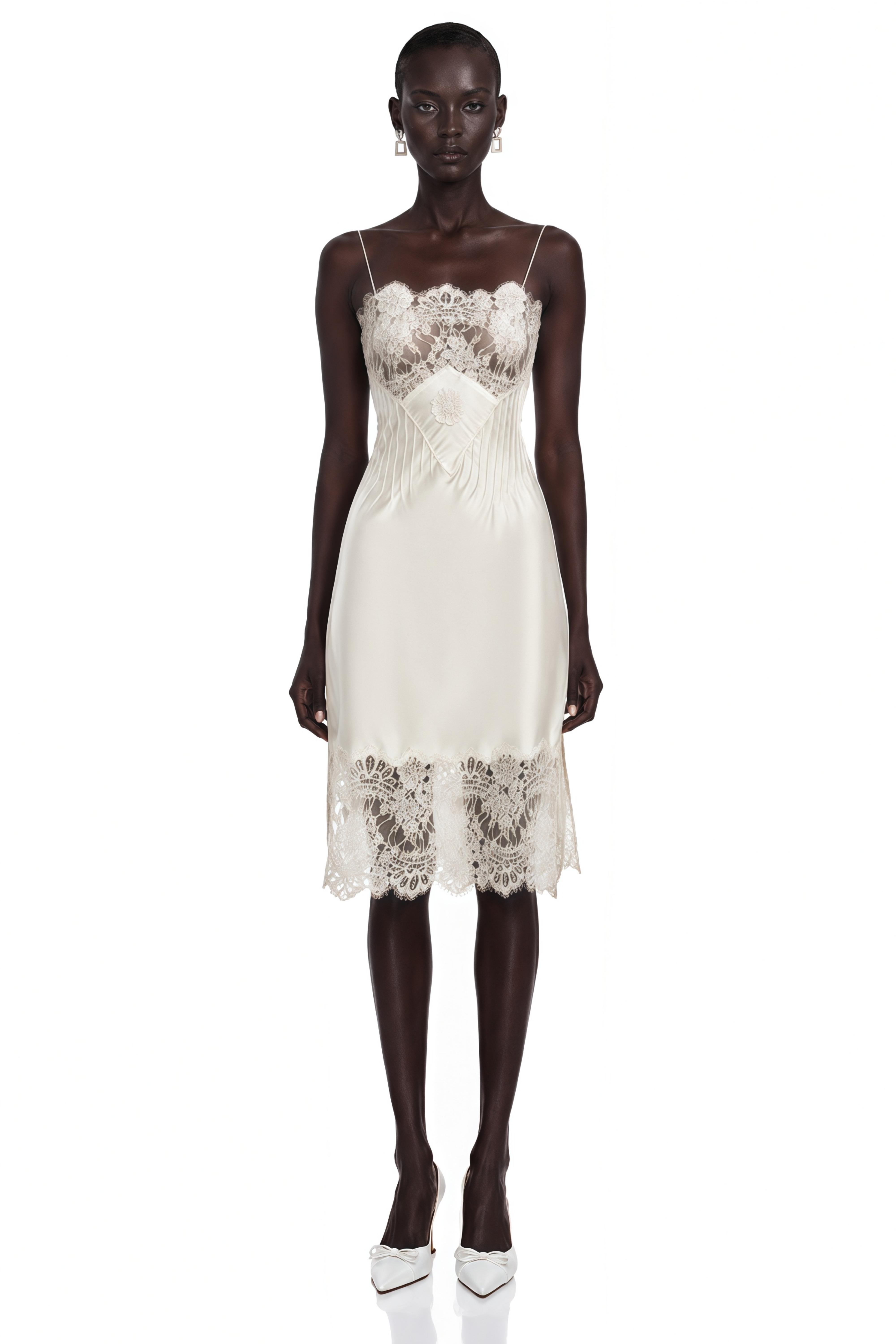 Amara | Floral Lace Panel Spaghetti Strap Mini Dress