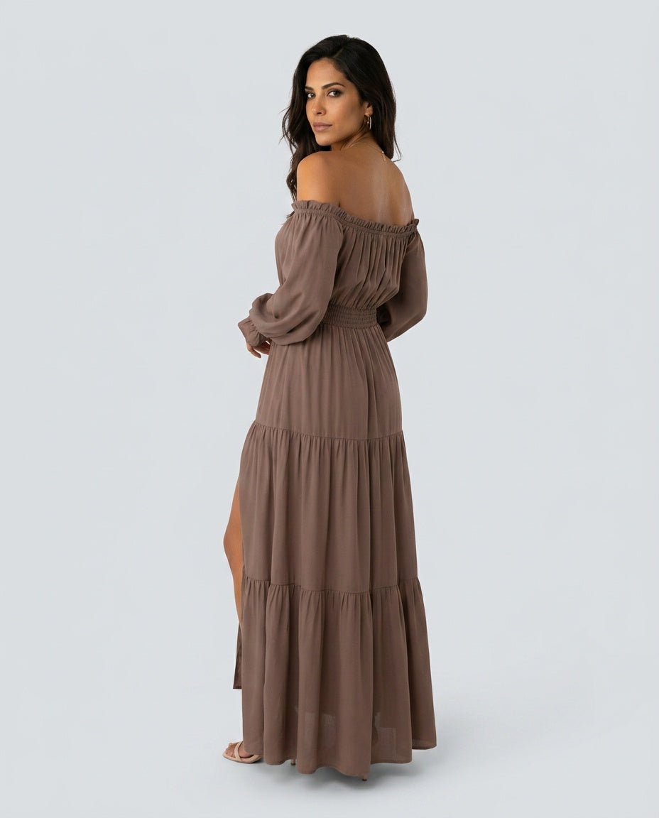 Sofia | Off-Shoulder Tiered Boho Maxi Dress