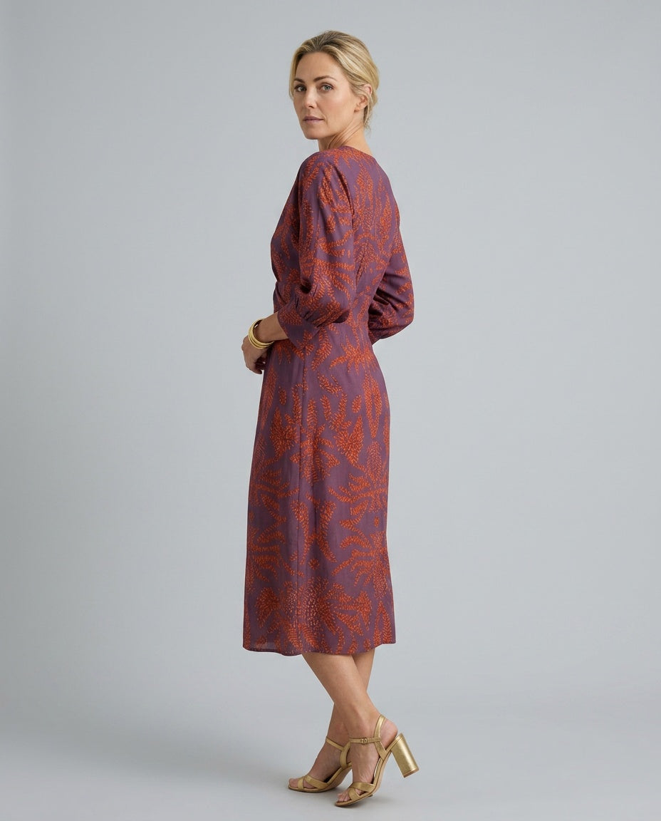 Gemma | Natural Wrap Midi Dress