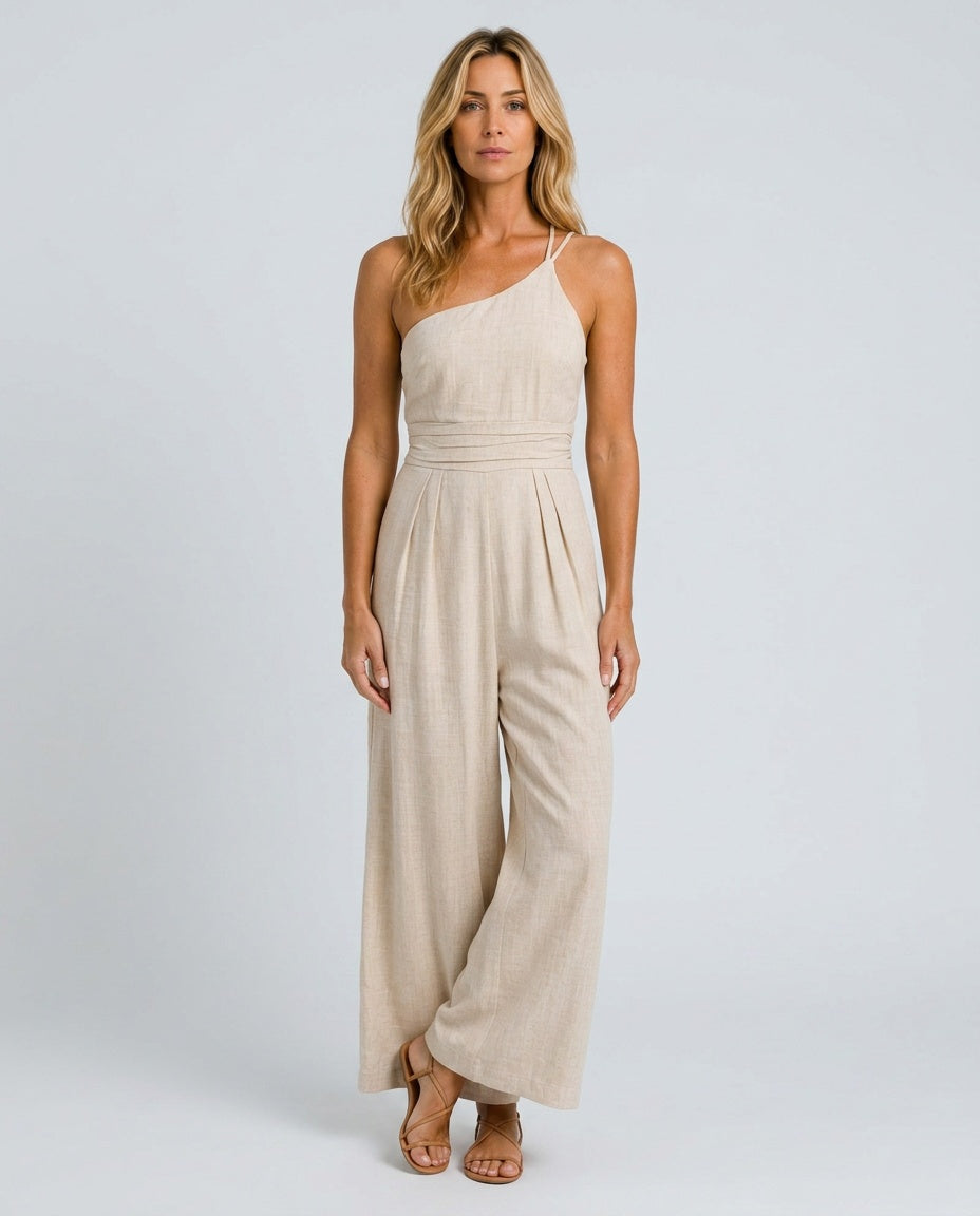 Kinsley | One-Shoulder Wide-Leg Jumpsuit