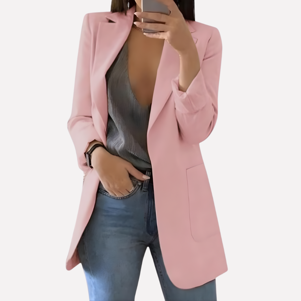 Seraphina | Long Front-Pocket Blazer