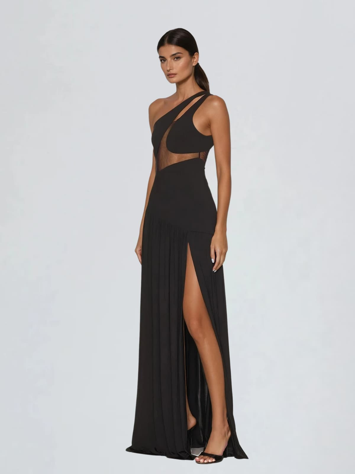 Thea | One-Shoulder Side Split Maxi Dress