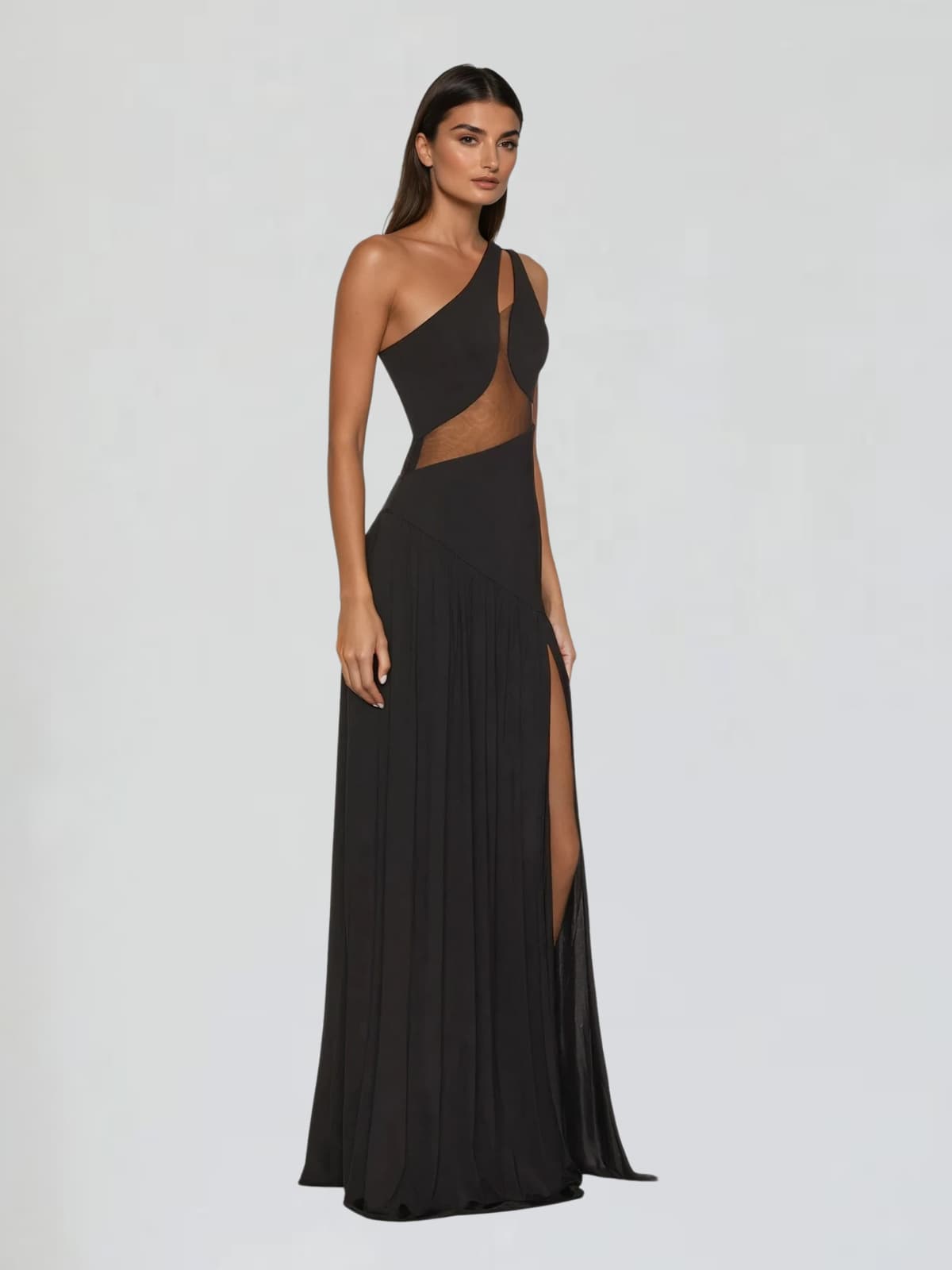 Thea | One-Shoulder Side Split Maxi Dress