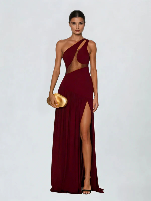 Thea | One-Shoulder Side Split Maxi Dress
