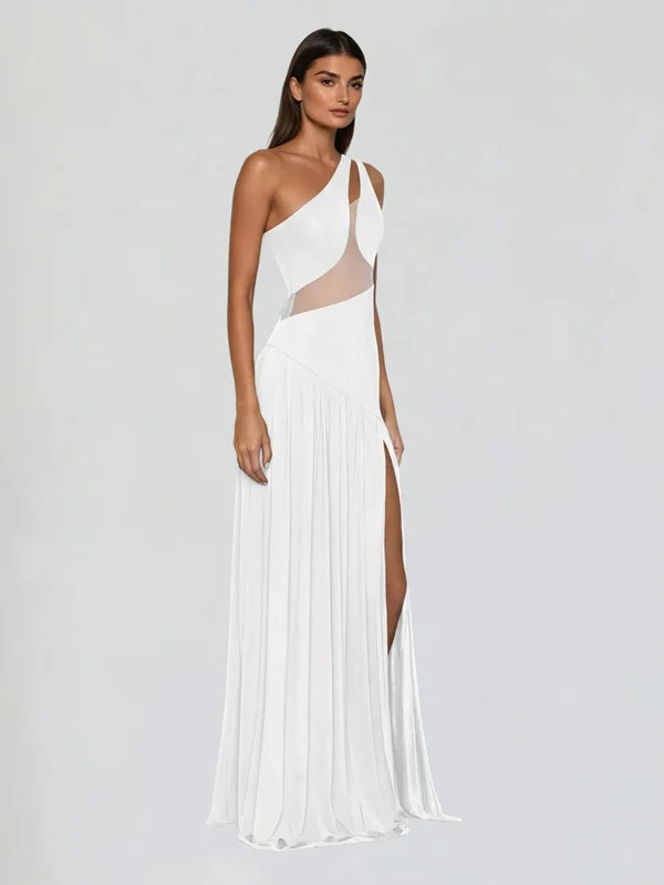Thea | One-Shoulder Side Split Maxi Dress