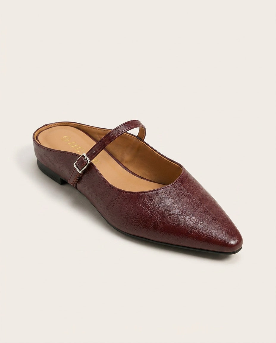 Imogen | Leather-Look Slip-On Mules
