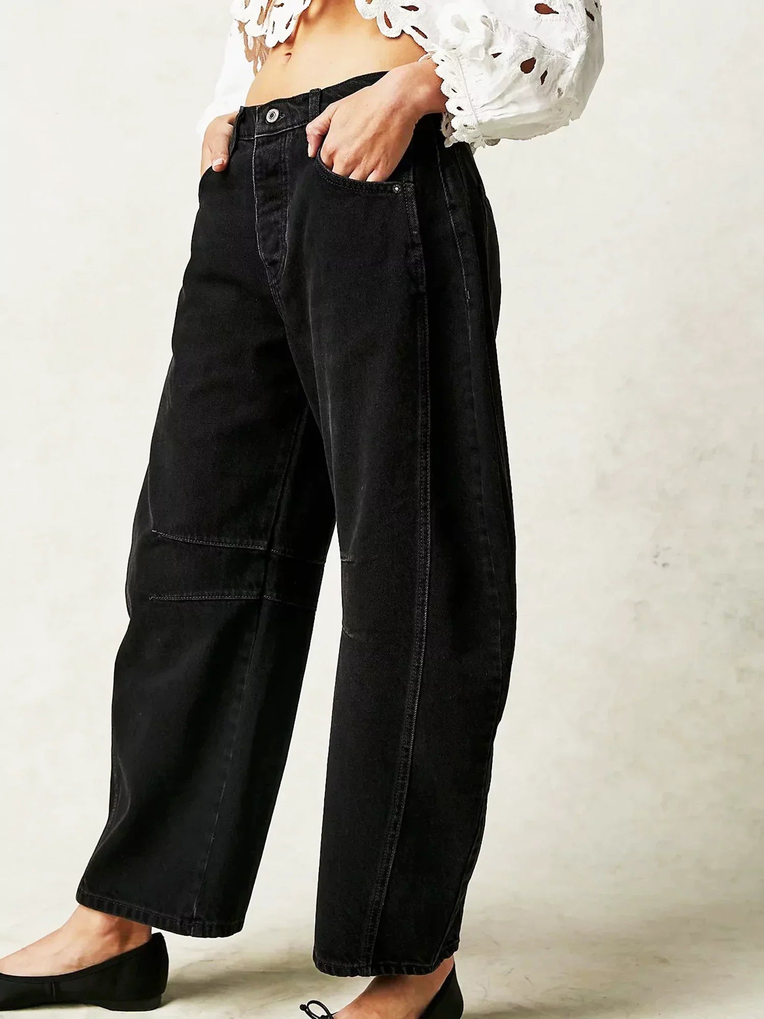 Elisa | High Waist Barrel Leg Jeans