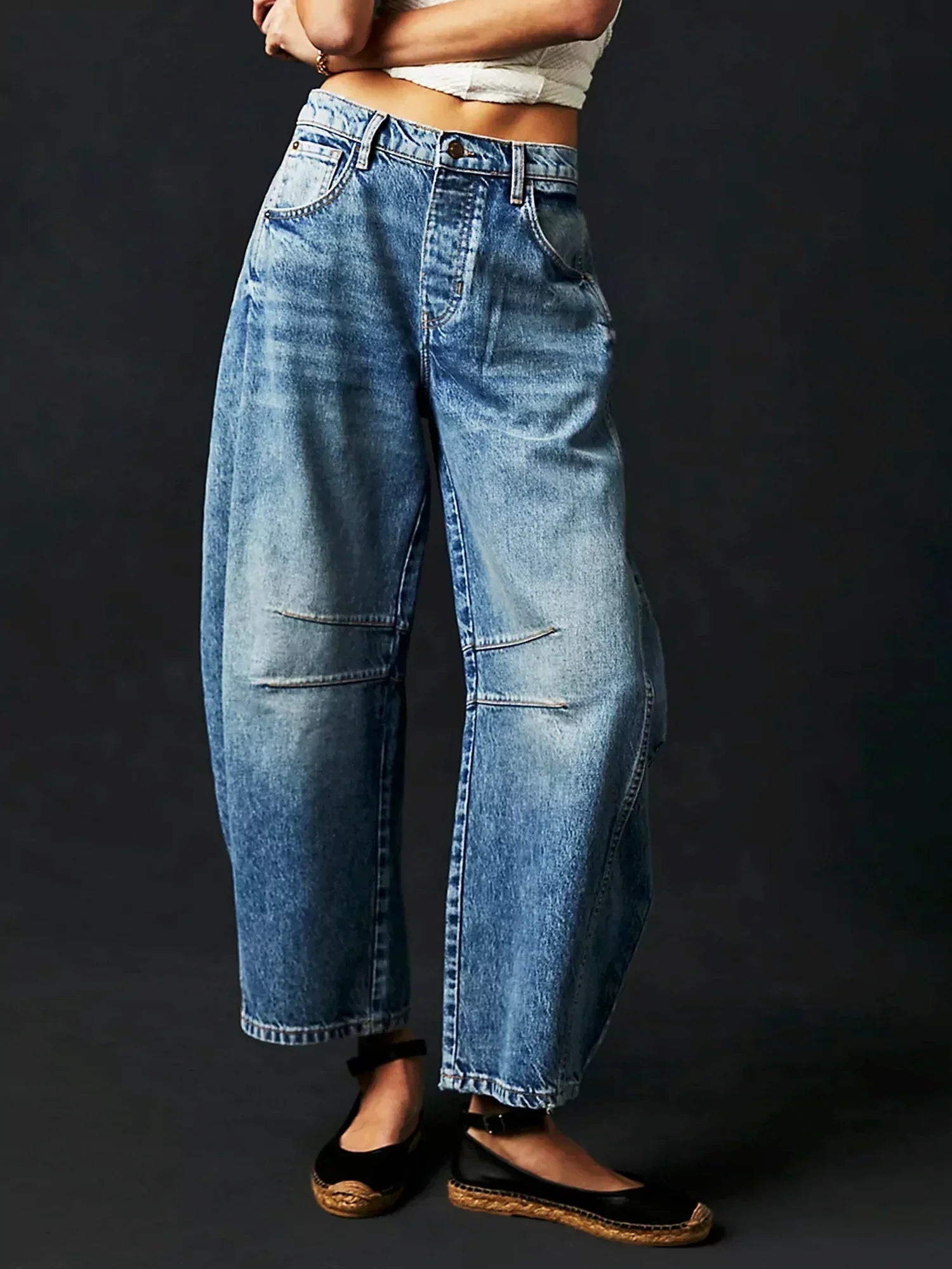 Elisa | High Waist Barrel Leg Jeans