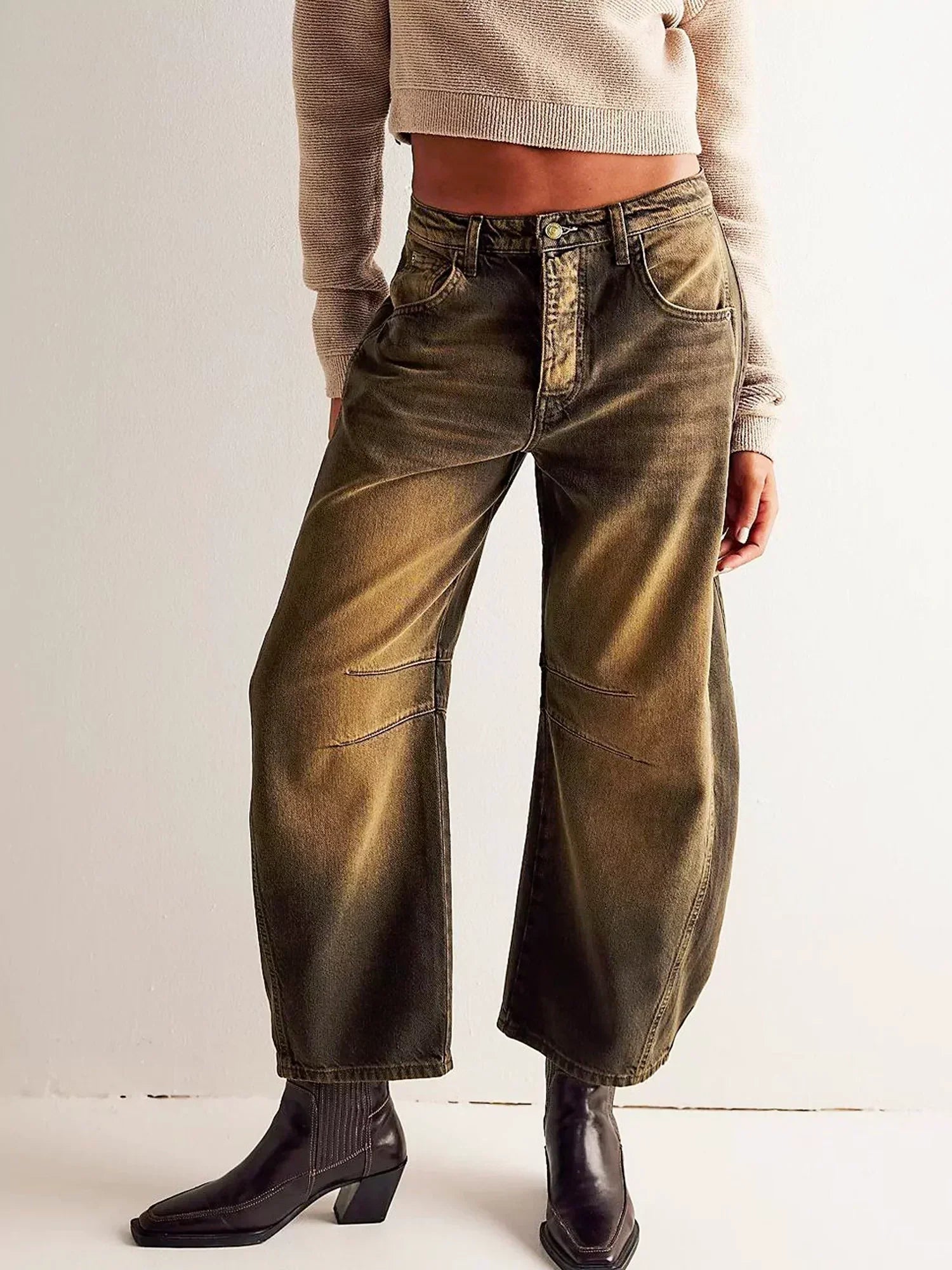 Elisa | High Waist Barrel Leg Jeans