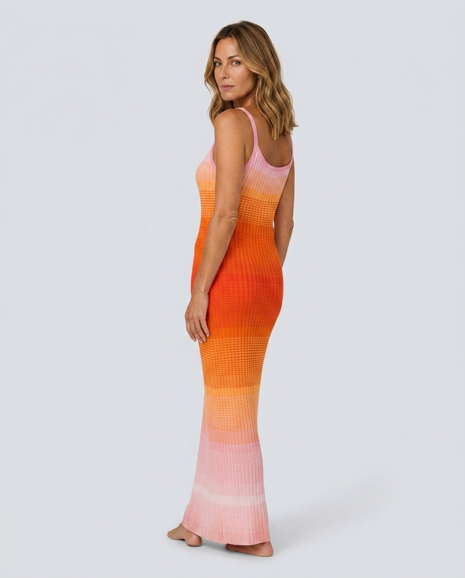 Leticia | Sleeveless Ombre Knit Maxi Dress