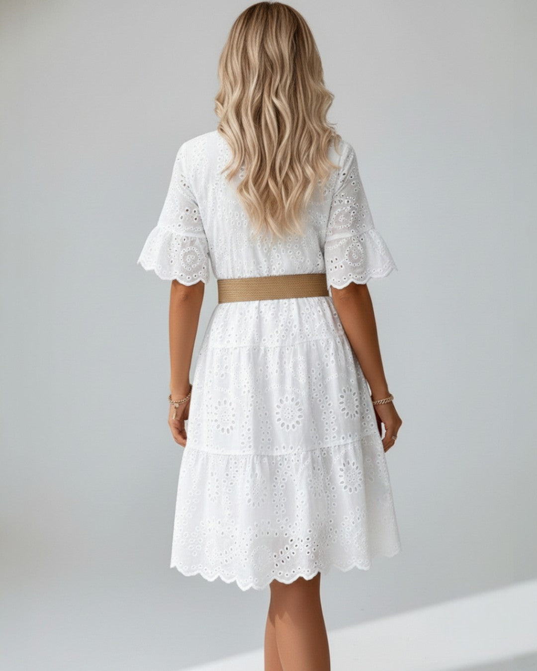Elea | Mini Dress with Broderie Anglaise Detail