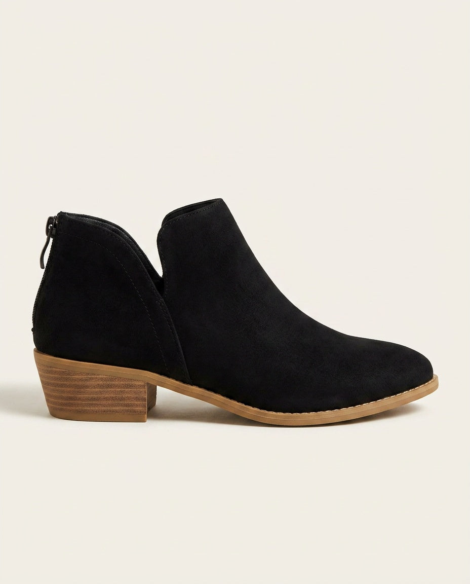 Elisa | Pointed Toe Low Block Heel Ankle Boots