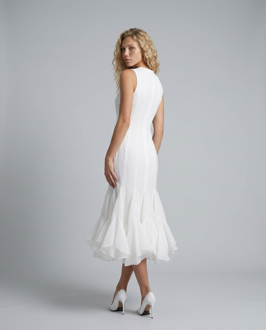 Estrella | Asymmetric Button-Front Midi Dress