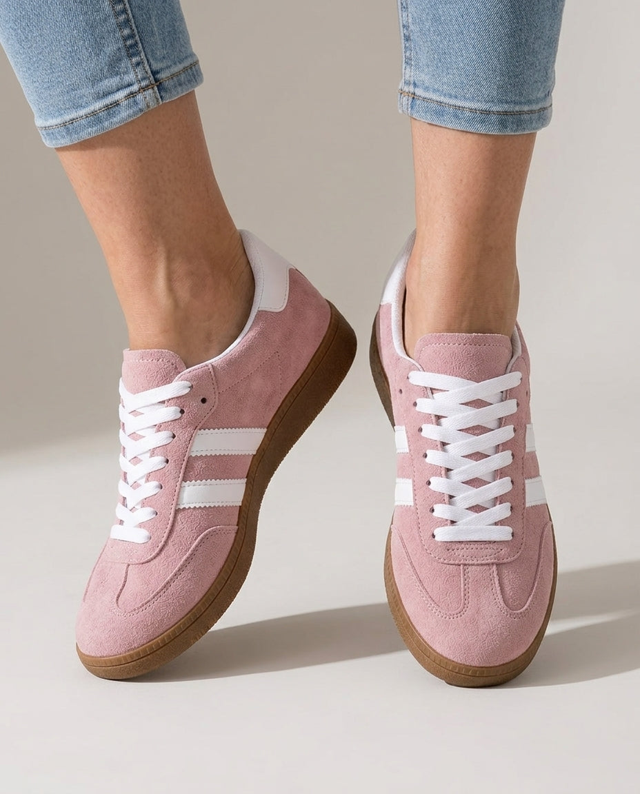 Soraya | Retro Striped Low-Top Lace-Up Sneakers