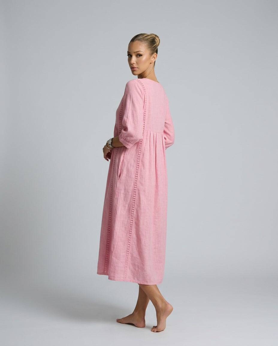 Martha | Patchwork Lace Trim Casual Maxi Dress