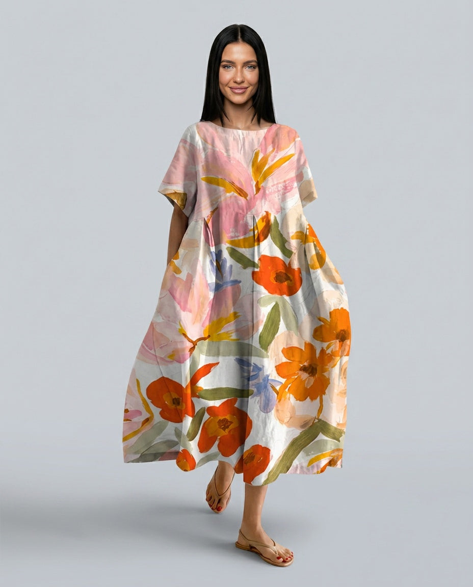 Sofia | Floral Print Summer Midi Dress