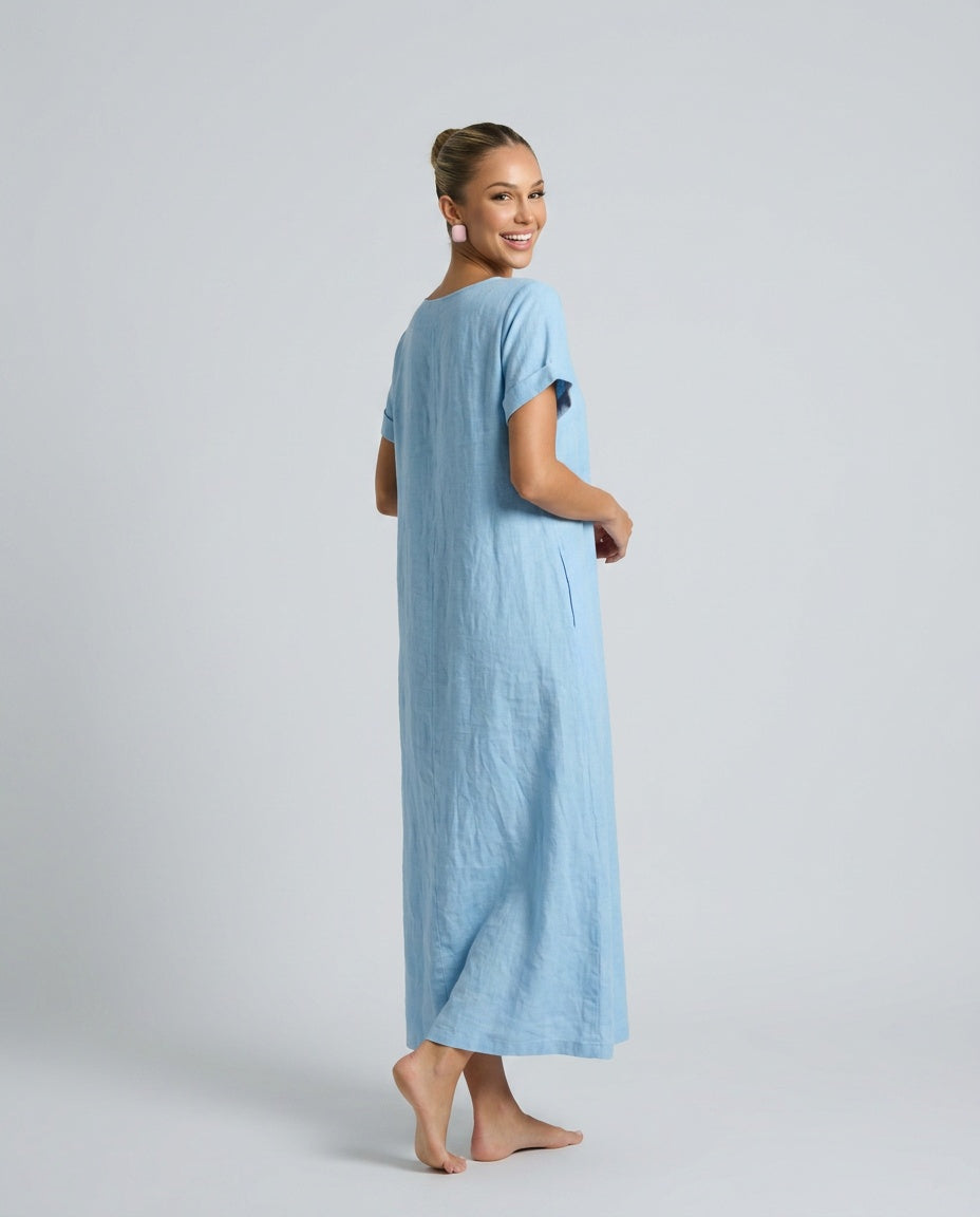 Colette | Relaxed Linen-Blend Midi Dress