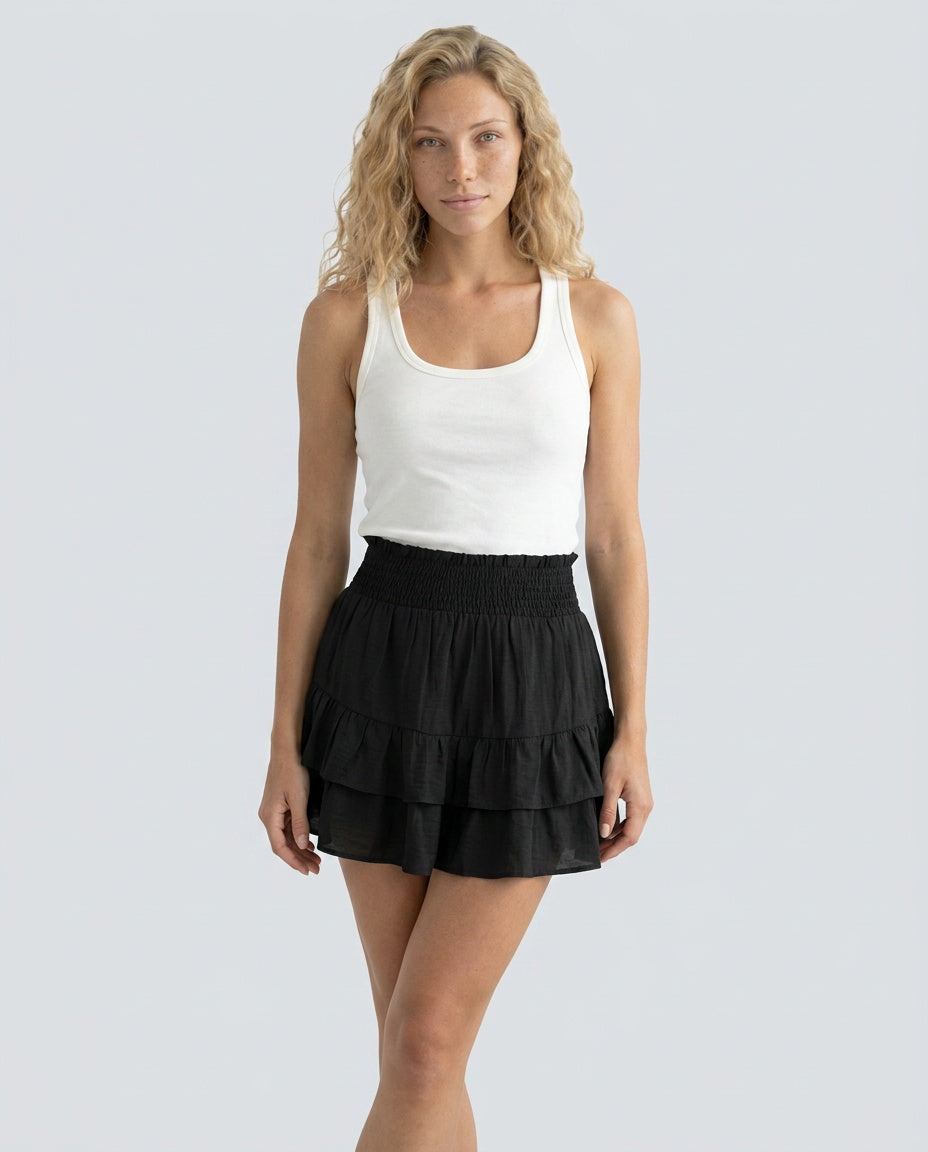 Josie | Tiered Ruffle Boho Skort
