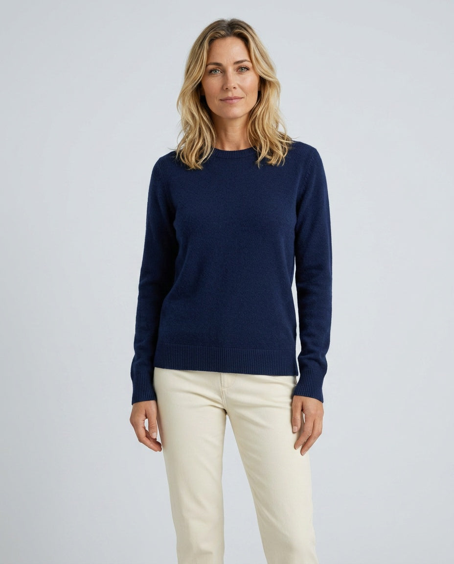 Kennedy | Ribbed Classic Crewneck Cashmere Jumper