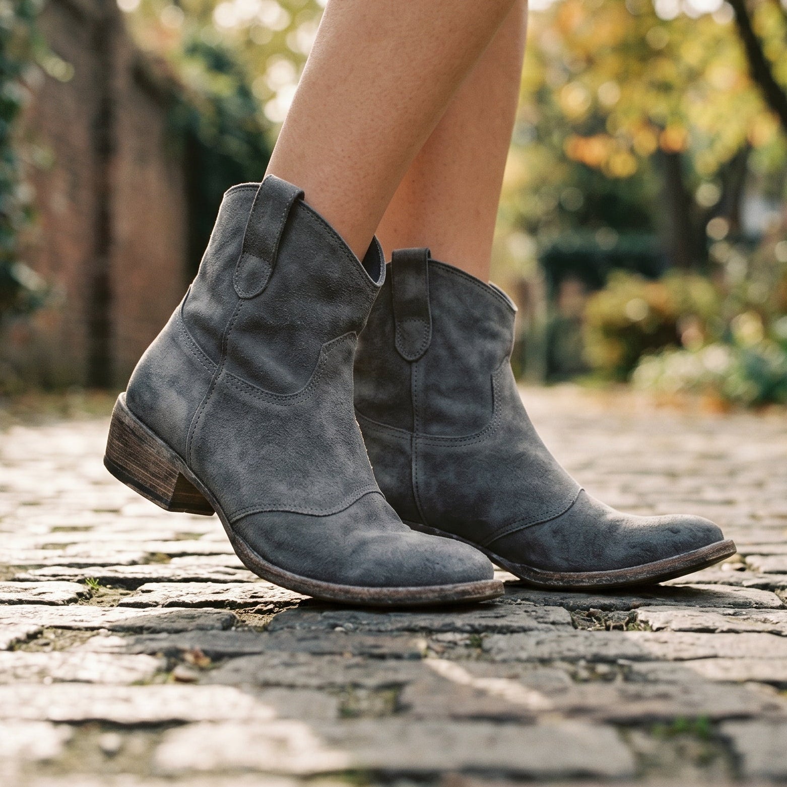 Sabine | Vintage Faux Leather Ankle Boots