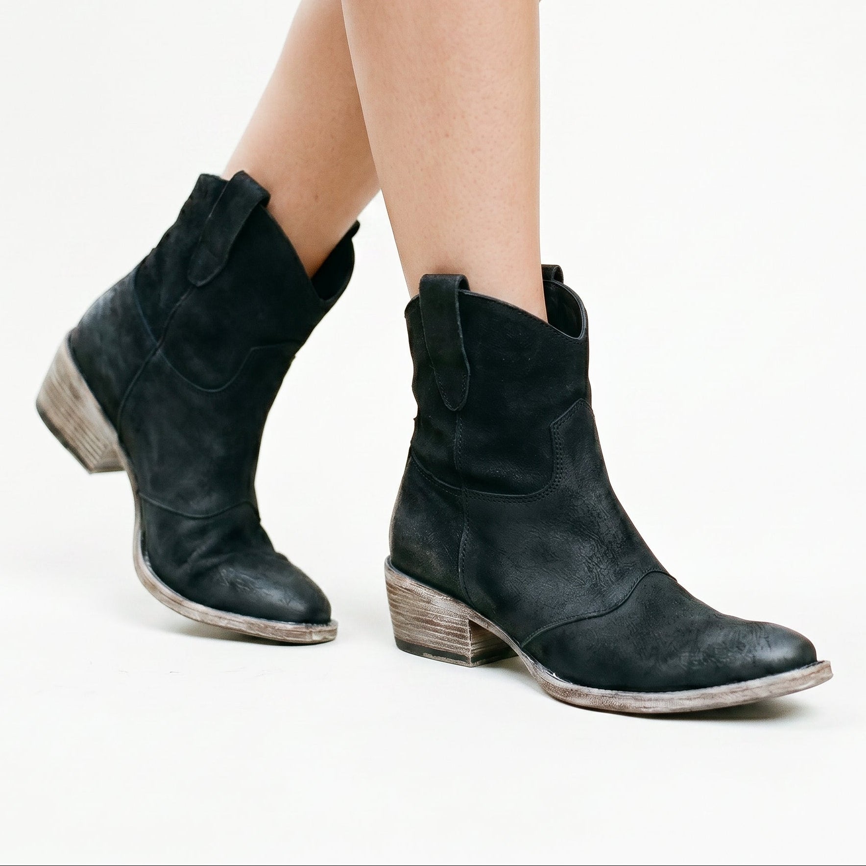 Sabine | Vintage Faux Leather Ankle Boots