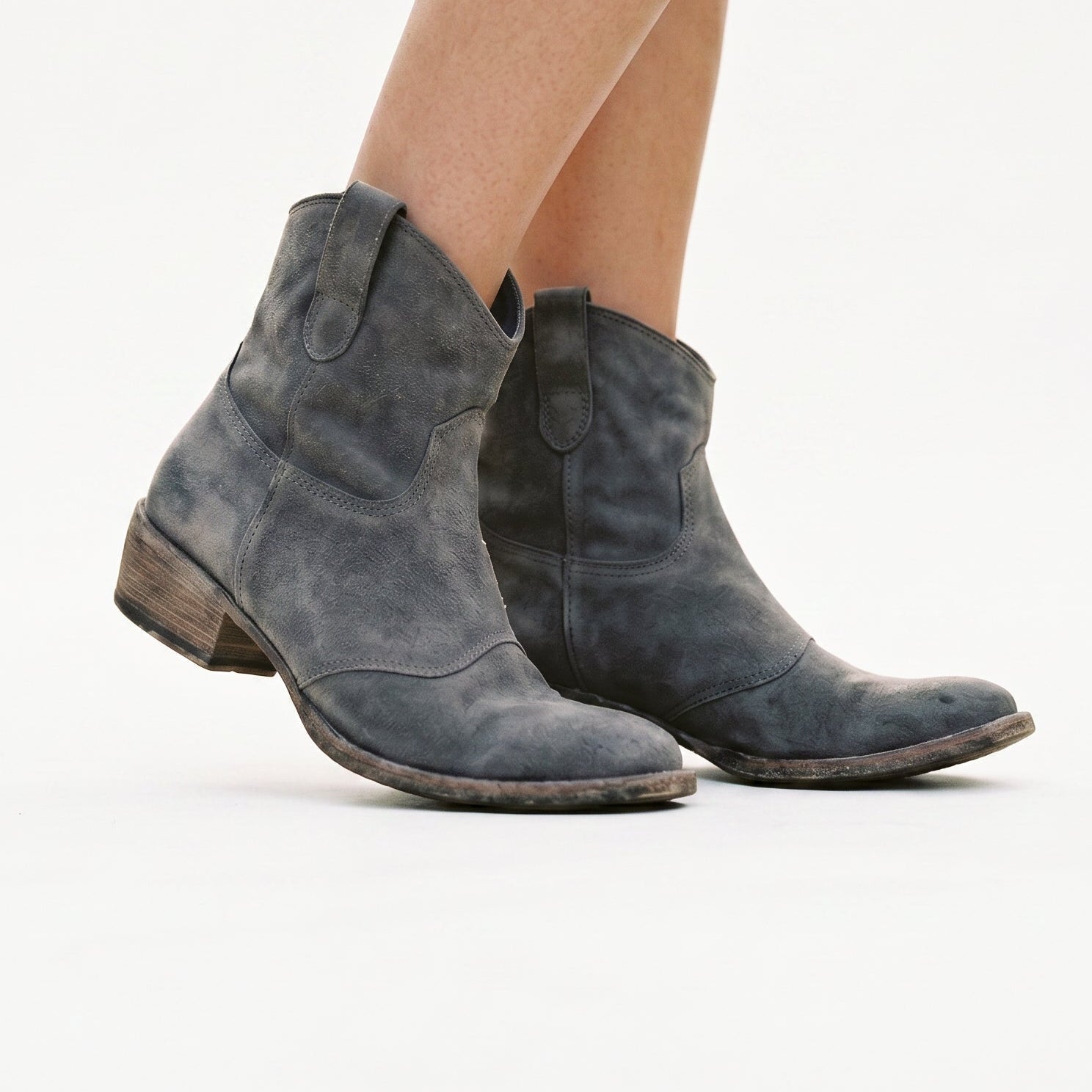 Sabine | Vintage Faux Leather Ankle Boots