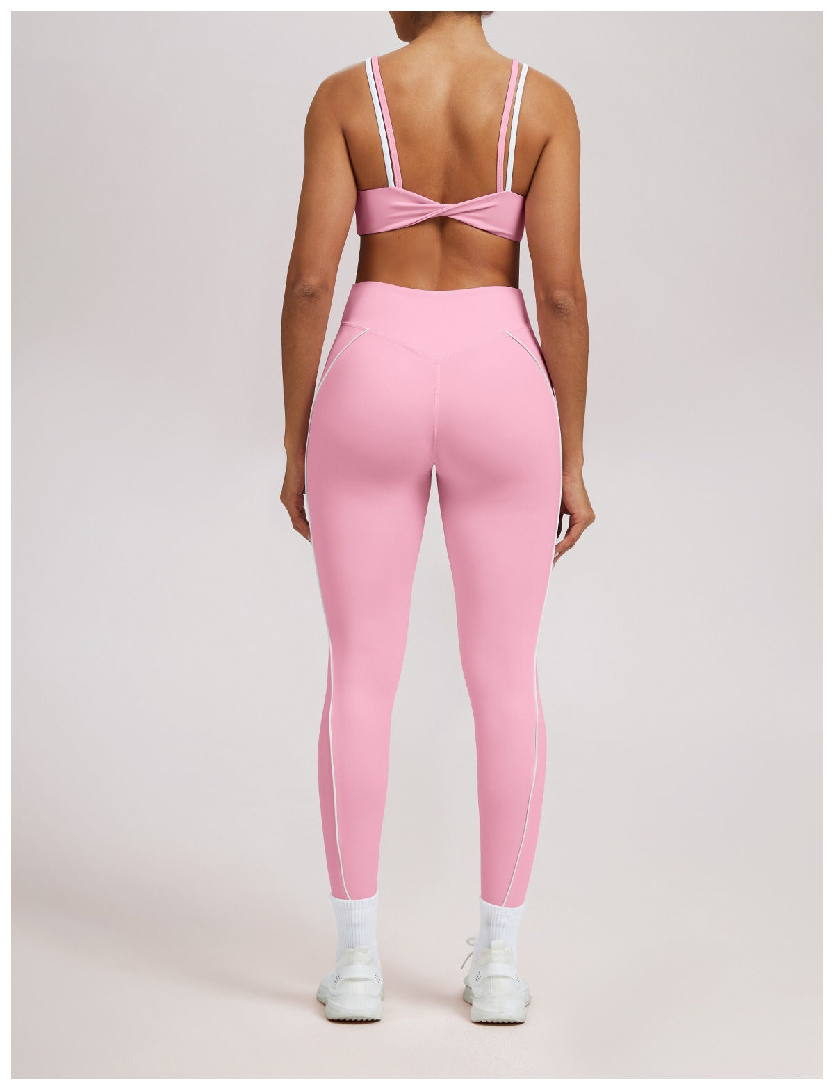 Giselle | High-Waist Contrast Piping Full-Length Leggings