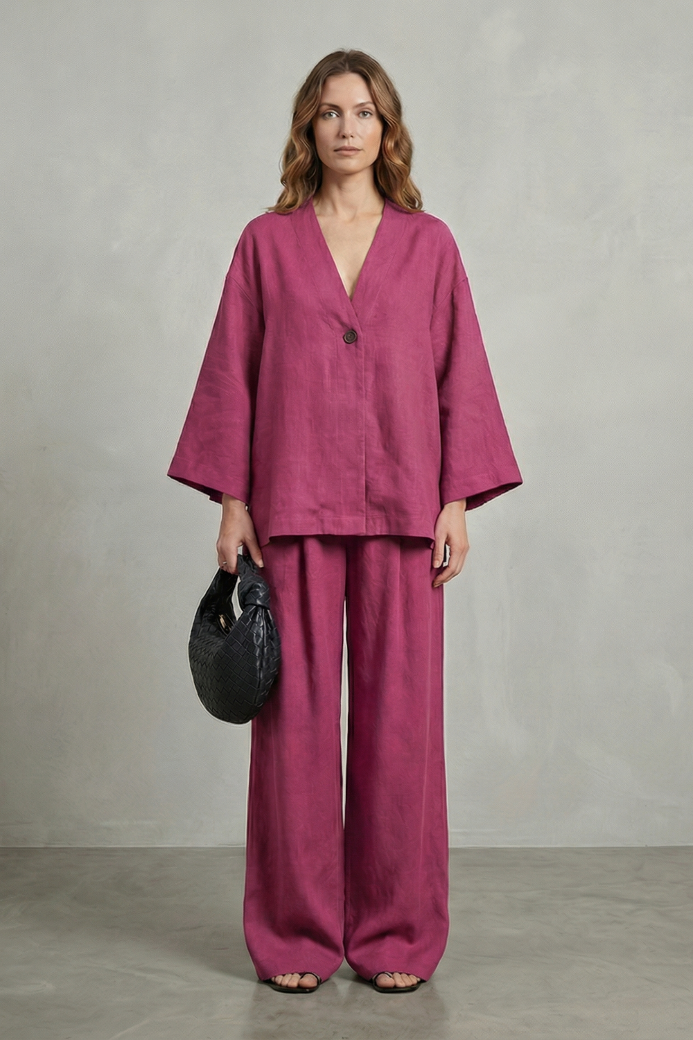 Morvella | Relaxed Wrap Long Sleeve Two Piece Set