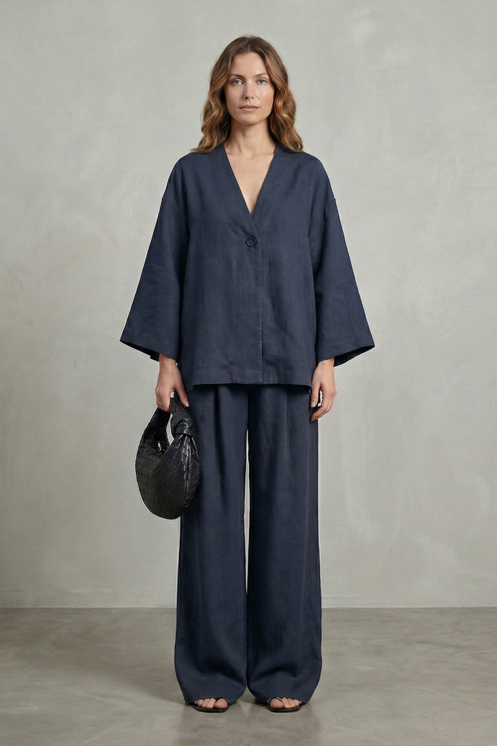 Morvella | Relaxed Wrap Long Sleeve Two Piece Set
