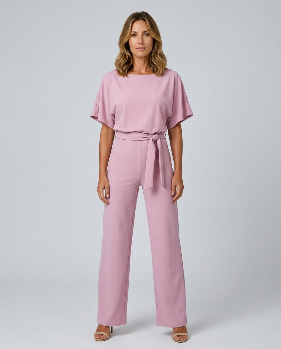 Aurelia | Wide-Leg Gathered Sleeve Jumpsuit