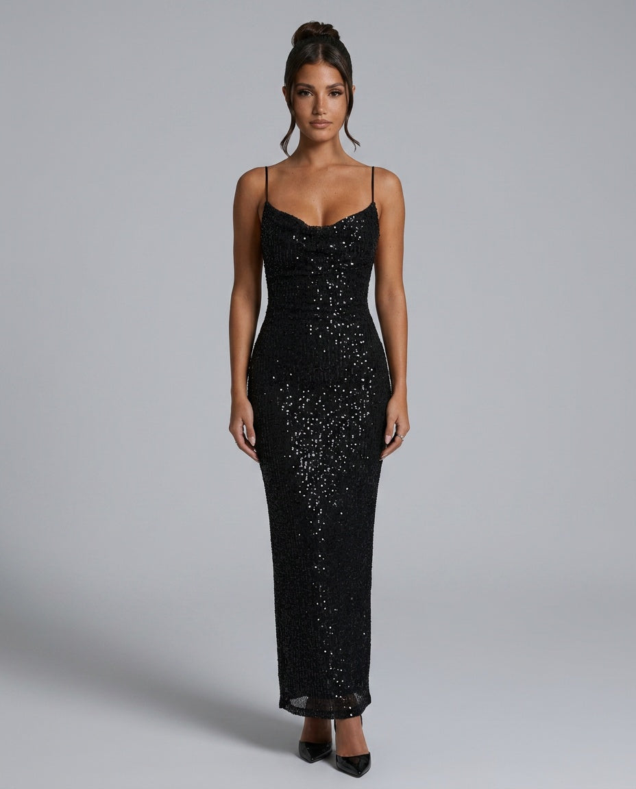 Lysette | Sequin Bodycon Maxi Dress