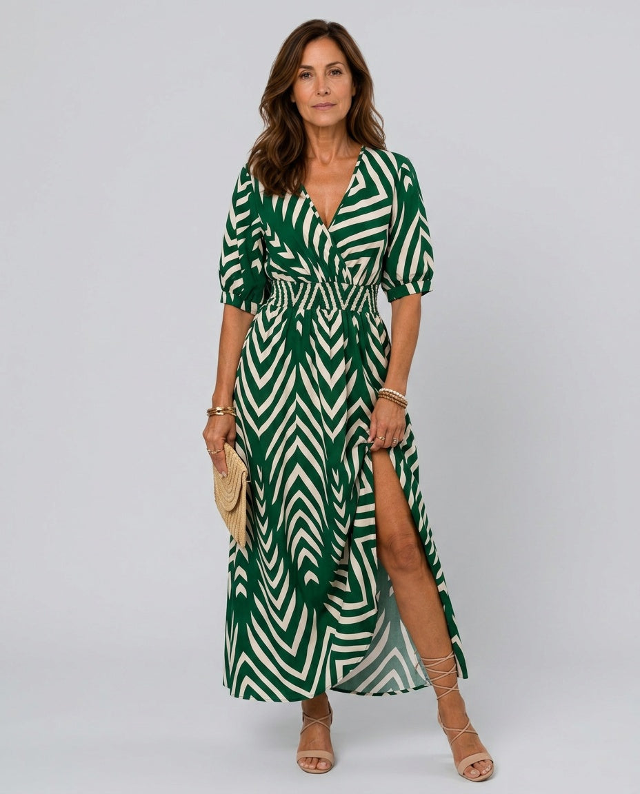 Maisie | Flared Ruffle Short Sleeve Midi Dress