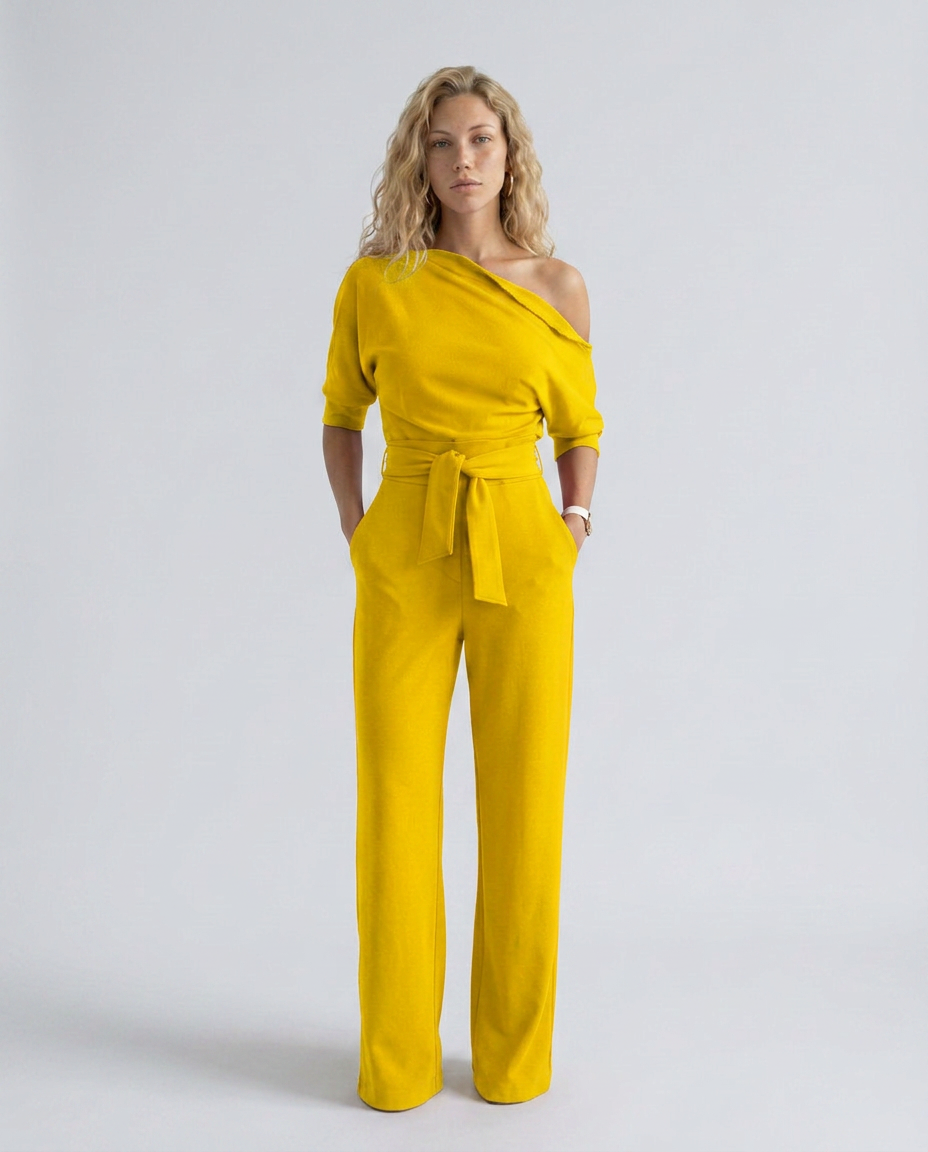Gracie | Off-Shoulder Jumpsuit with Wide-Leg Trousers