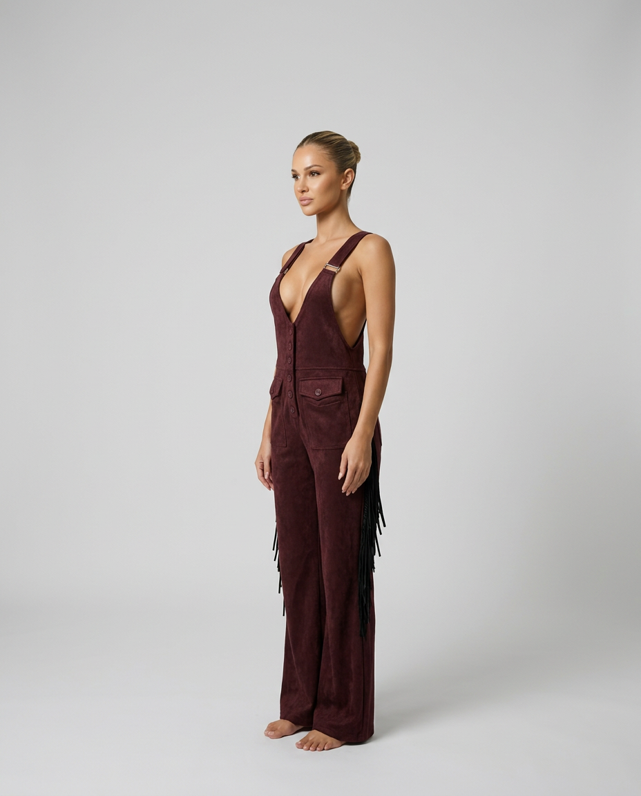 Valnera | Western Fringe Flared Overalls