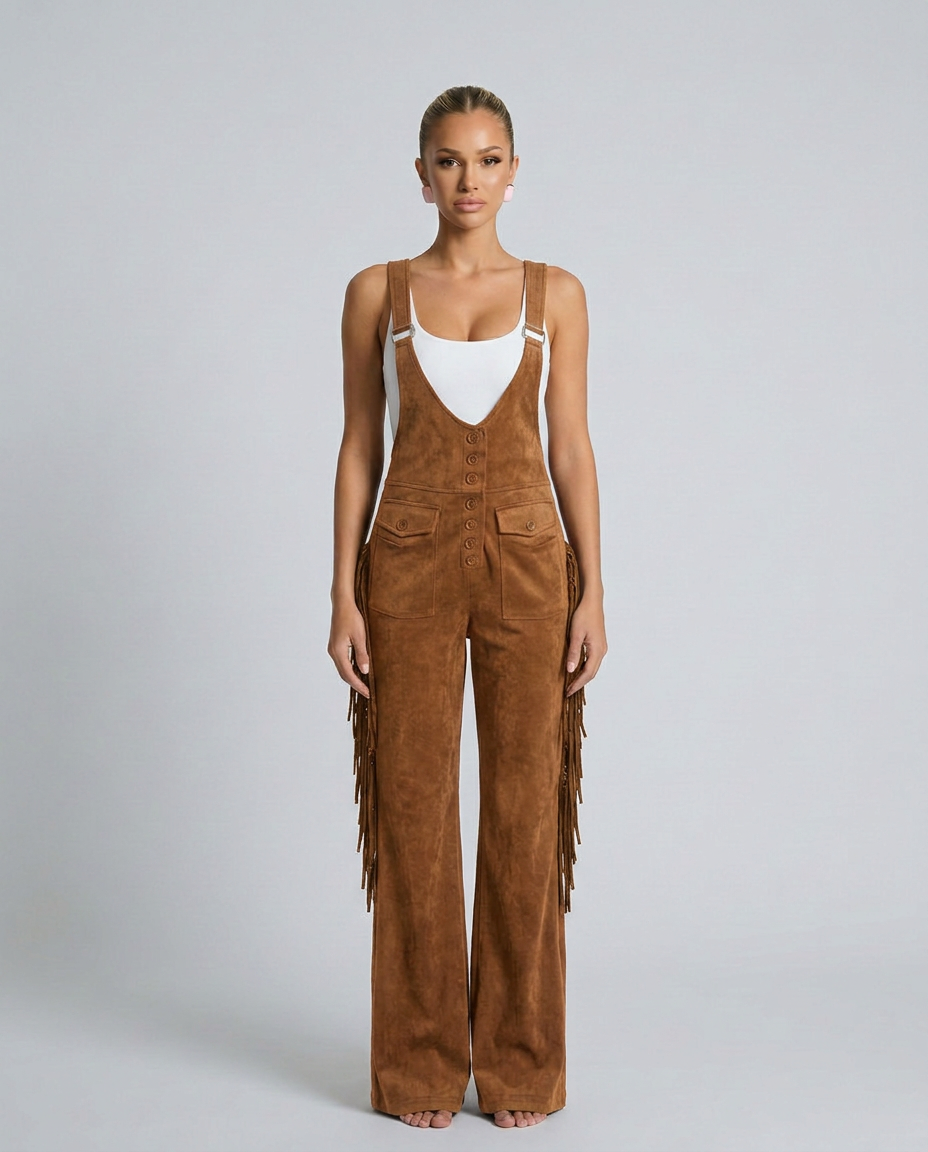 Valnera | Western Fringe Flared Overalls