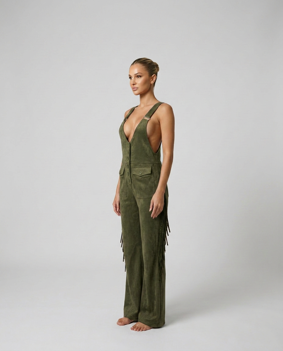Valnera | Western Fringe Flared Overalls
