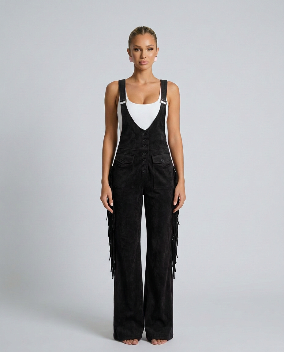 Valnera | Western Fringe Flared Overalls