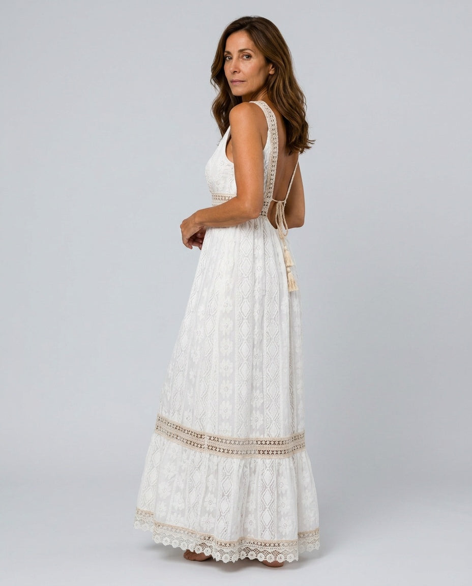 Josie | Flowy Boho Cotton-Blend Maxi Dress