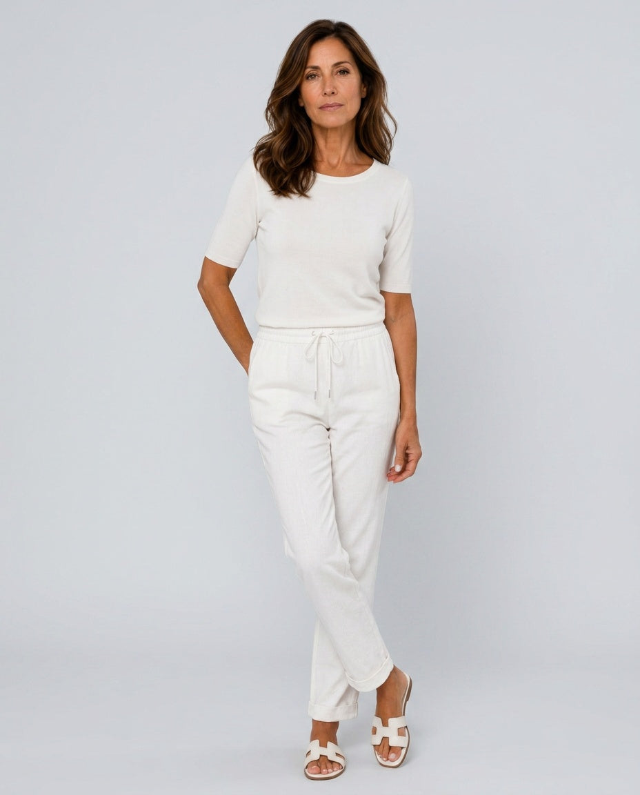 Marisol | Relaxed Straight Leg Linen-Blend Trousers