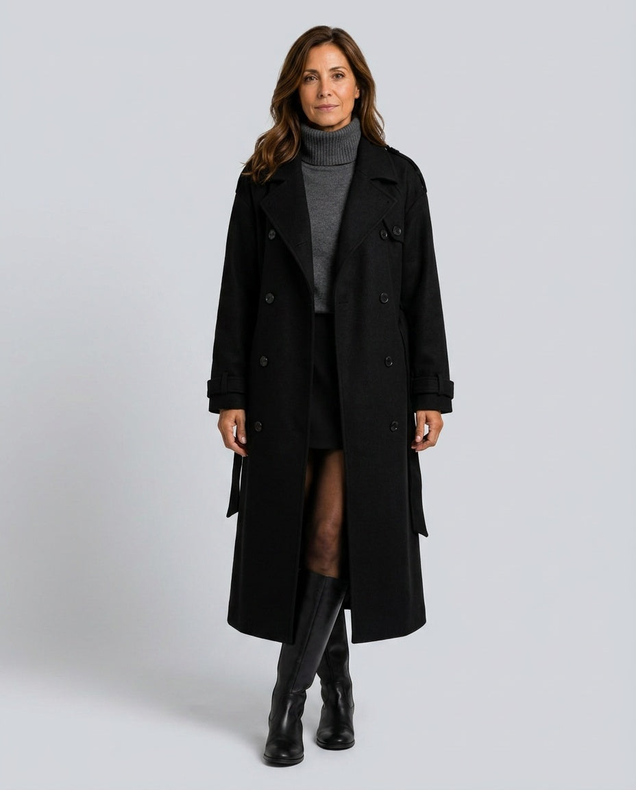 Fleur | Oversized Double-Breasted Longline Coat