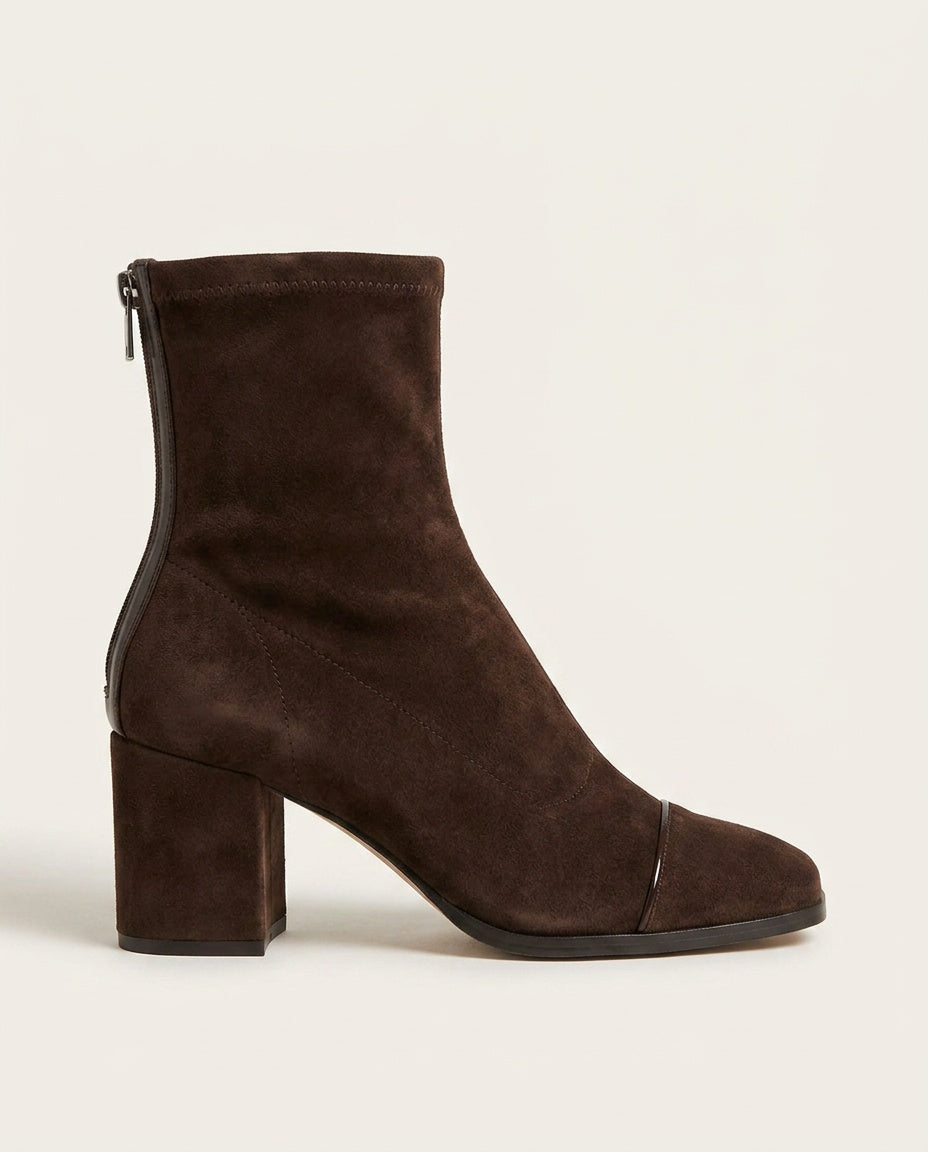 Adriana | Suede-Look Heeled Ankle Boots